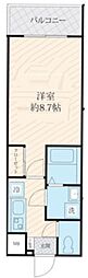 フォセット千駄木 1Kの間取図画像