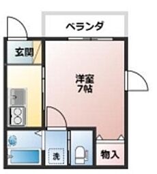 KDMハウス 1階1Kの間取り