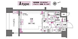 ZOOM川崎 1Kの間取図画像