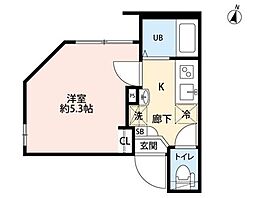 グランクオール綾瀬 1Kの間取図画像