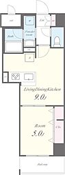 ラグラシア四谷 1LDKの間取図画像
