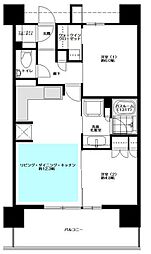 アトラス日暮里イーストレジデンス 2LDKの間取図画像