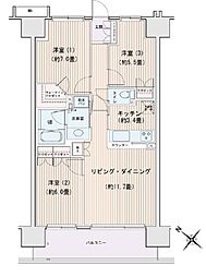 エスティメゾン豊洲レジデンスB棟 3LDKの間取図画像