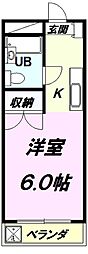 グリーンプラザ滝山 1Kの間取図画像