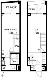 JMF-Residence世田谷三宿 1LDKの間取図画像