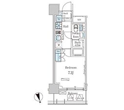 PARKAxis築地 1Kの間取図画像