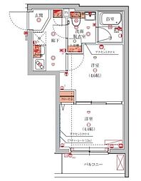 ハーモニーレジデンス池袋ウエスト 3階2Kの間取り