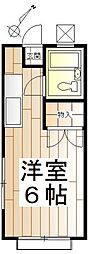 しらとりハイツ 1Kの間取図画像