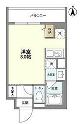 東急目黒線 武蔵小山駅 徒歩12分の賃貸マンション 1階ワンルームの間取り
