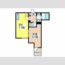 小豆沢レジデンス 3階1DKの間取り