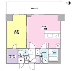ディアレンス横濱沢渡 1LDKの間取図画像