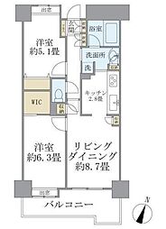 グランフラッツ北千住 2LDKの間取図画像