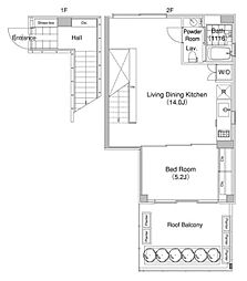 エルスタンザ代官山Tower 1LDKの間取図画像