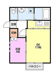 フローリアン松波 1DKの間取図画像