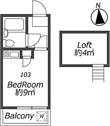 ライフピアイーグル ワンルームの間取図画像