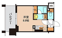 東京メトロ東西線 行徳駅 徒歩1分の賃貸マンション 6階ワンルームの間取り