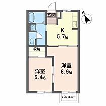 ハイツ神明 206 ｜ 岩手県奥州市水沢神明町２丁目1-5（賃貸アパート2K・2階・40.00㎡） その2