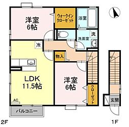 ラフィーネ 2LDKの間取図画像
