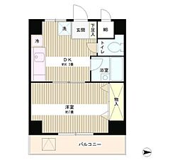 陽光ハイツ北上野 1DKの間取図画像