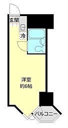 東京ベイビュウ 10階ワンルームの間取り