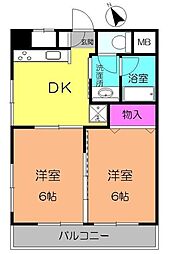 グレイスムラタ・2 2DKの間取図画像