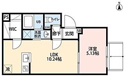中野区弥生町3丁目マンション 1LDKの間取図画像