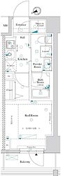 アクサスレジデンス目黒東 1Kの間取図画像