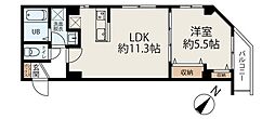 コネクトパークヒルズ八千代台 1LDKの間取図画像