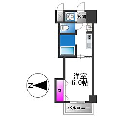 CITYSPIRE布施 1Kの間取図画像