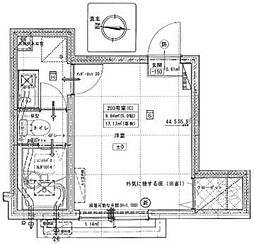 ソラナテラス舎人 1Kの間取図画像