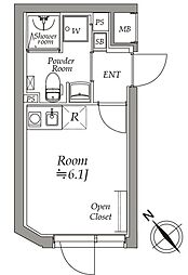 アトリオフラッツ野方 2階ワンルームの間取り