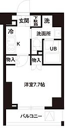 レジディア白金高輪 1Kの間取図画像
