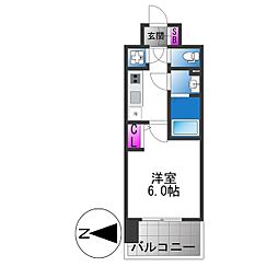 CREST TAPP 大阪EAST 1Kの間取図画像