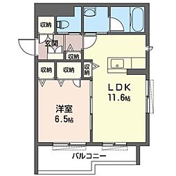 グランシャリオ 1LDKの間取図画像