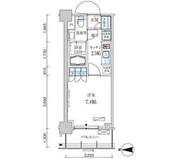 パークアクシス菊川ステーションゲート 1Kの間取図画像