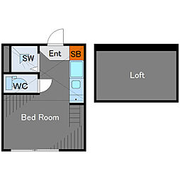 メゾン品川 1階ワンルームの間取り