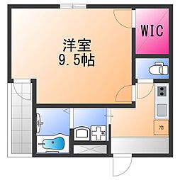 フジパレス鳳駅西2番館 1Kの間取図画像