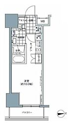パークハビオ上野3丁目 ワンルームの間取図画像