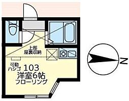 ユナイト保土ヶ谷ペトロフ ワンルームの間取図画像