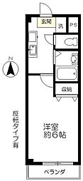 新町明星パレス 1Kの間取図画像