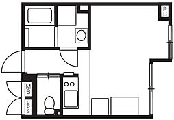 EXAM初台 1階ワンルームの間取り