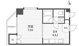 カワノイン 1DKの間取図画像