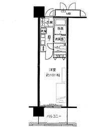 JR東海道・山陽本線 三ノ宮駅 徒歩9分の賃貸マンション 7階1Kの間取り