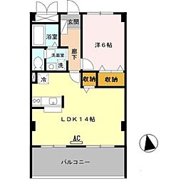 エルロード住吉7号館 1LDKの間取図画像