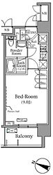 パークアクシス千葉新町 1Kの間取図画像