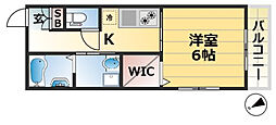 WING湊川公園 1Kの間取図画像