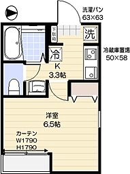 バロス大森 1Kの間取図画像