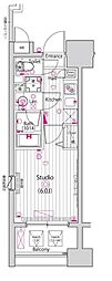 GALACITY新丸子駅前 1Kの間取図画像