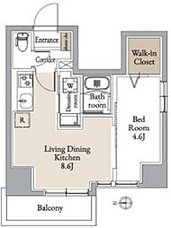 グランカーサ住吉II 1LDKの間取図画像