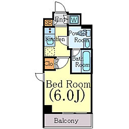 メイクスデザイン武蔵小杉アジールコート 1階1Kの間取り